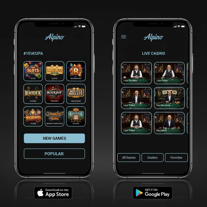 Alpino mobile interface — responsive display via mobile browser on smartphone